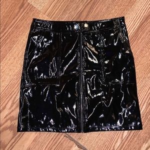 Faux Leather Black Skirt